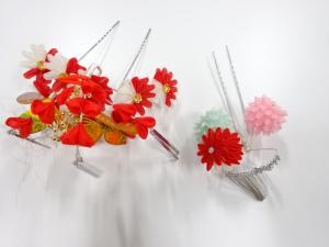 アンティーク　つまみ細工　髪飾りセット